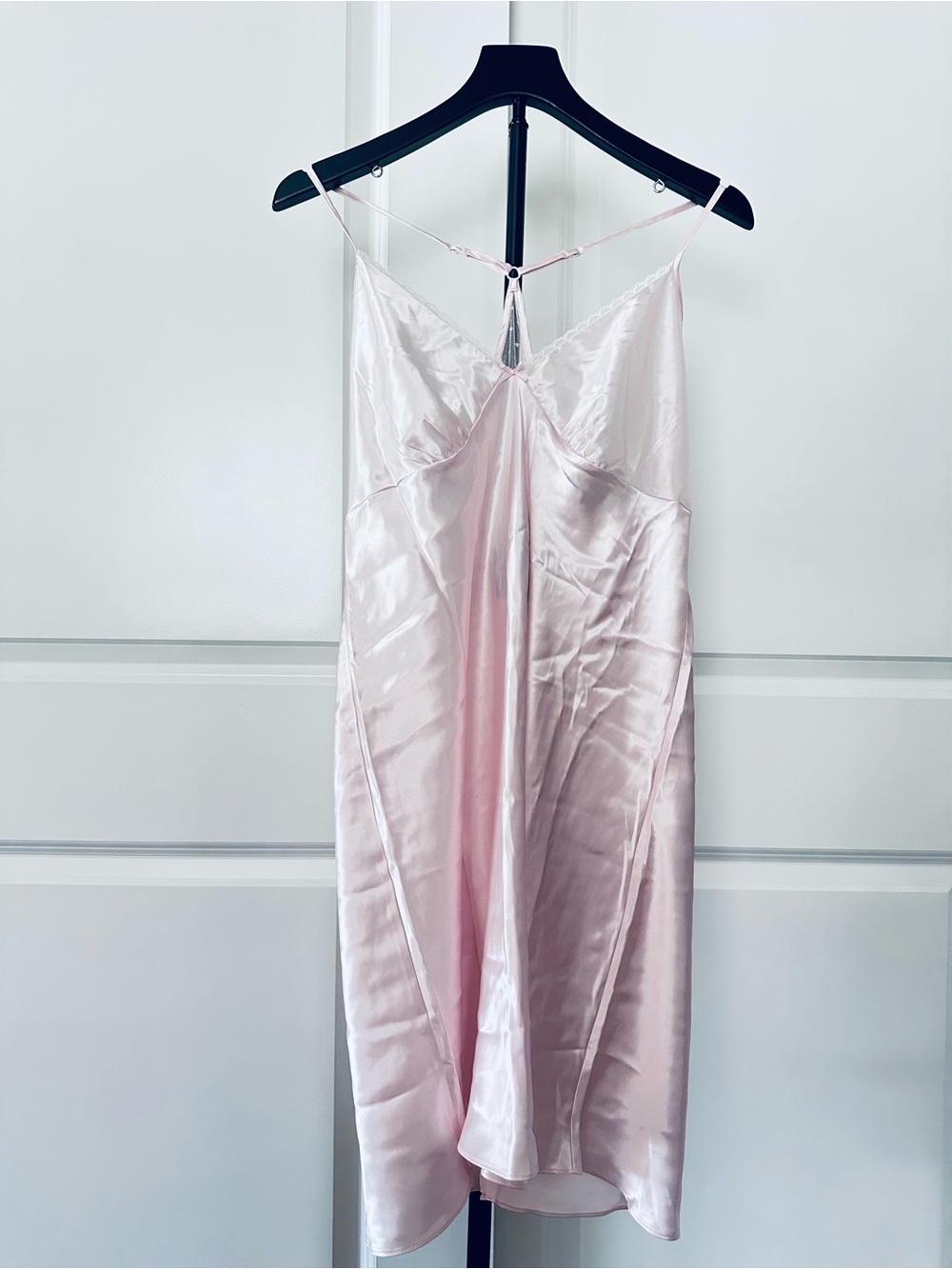 Women’s APT.9 Light Pink Satin Chemise With Lace Details Size XL